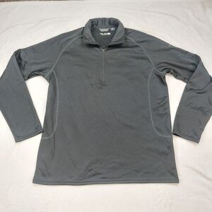 EDDIE BAUER SKF MENS BLACK LONG SLEEVE QUARTER ZIP FLEECE PULLOVER SIZE XL